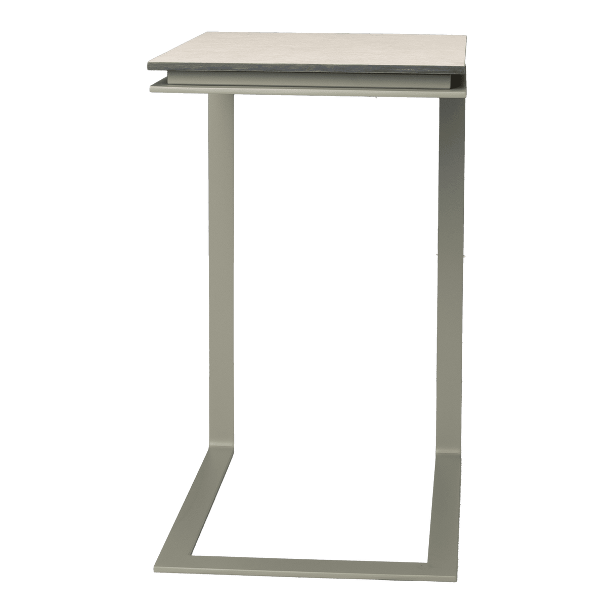 ALTO – Beistelltisch (Edelstahl, pulverbeschichtet) mit stabiler C-Form, ideal als Sofatisch oder Balkontisch einsetzbar.