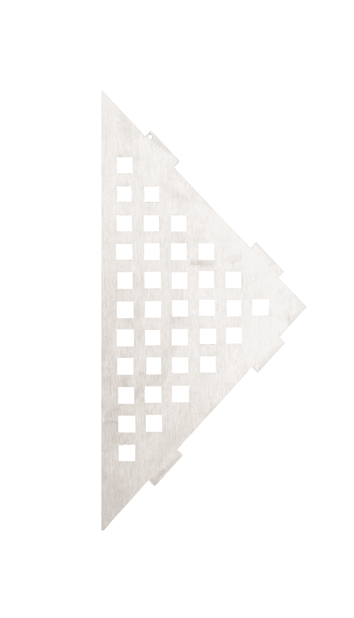 ARTISTA - Eckduschregal aus gebürstetem Edelstahl mit quadratischen Ablauflöchern, funktional und stilvoll.