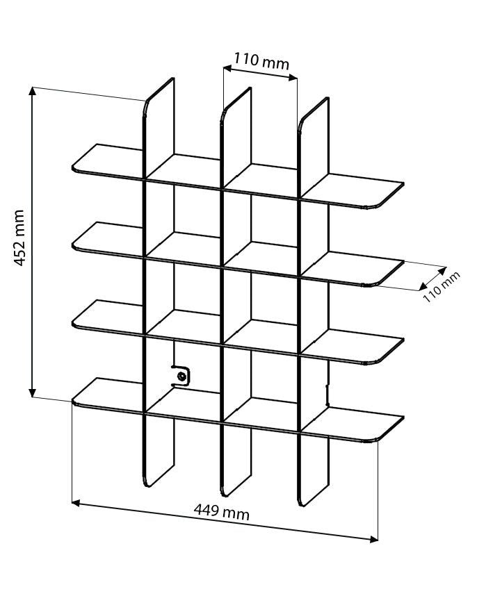 TERRAZZA | Tassen Regal | Aluminium | 5,6x4,5x1,1 cm