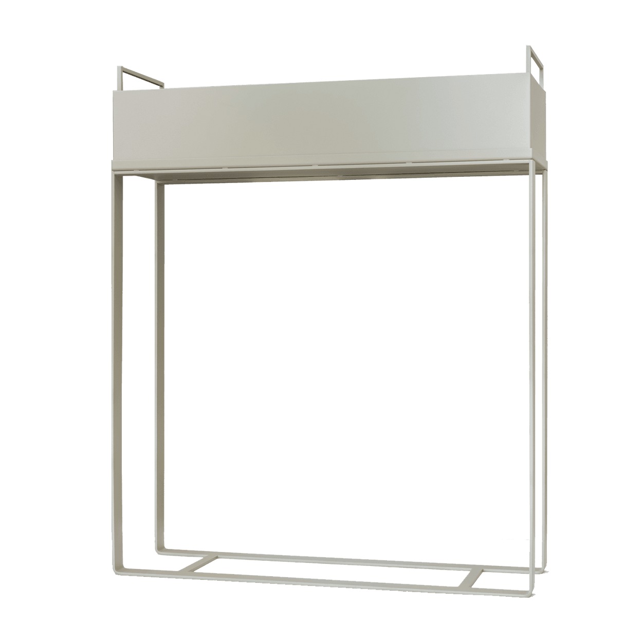 VERDE - Pflanztrog aus pulverbeschichtetem Edelstahl in hellem Beige, modernes Design für Garten oder Terrasse, ideal für Outdoor-Bepflanzung.