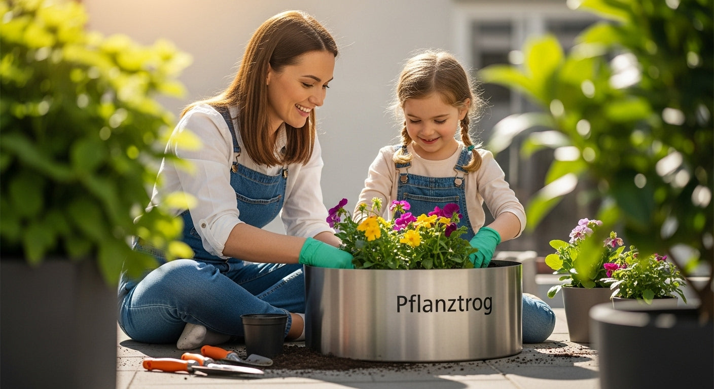 Pflanztrog Gartenterrasse Bepflanzung