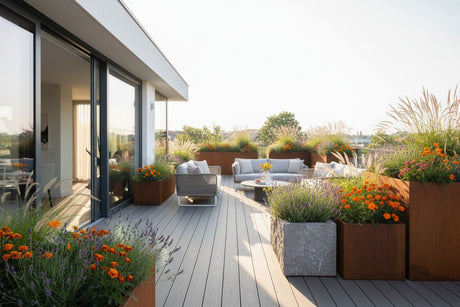 moderne pflanztroge terrasse