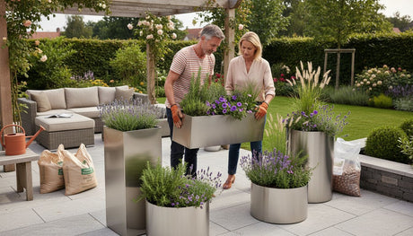 moderner Garten Pflanztröge