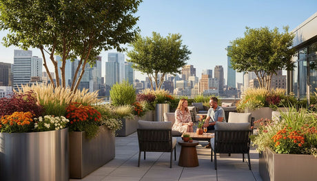 moderne outdoor pflanzbehälter szene