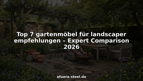 Ein Landschaftsgärtner stellt verschiedene Gartenmöbel im Außenbereich stilvoll zusammen.