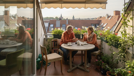 Gemütliche Möbel für drinnen und draußen auf dem Stadtbalkon – so wird der kleine Freiraum zum echten Wohlfühlort.