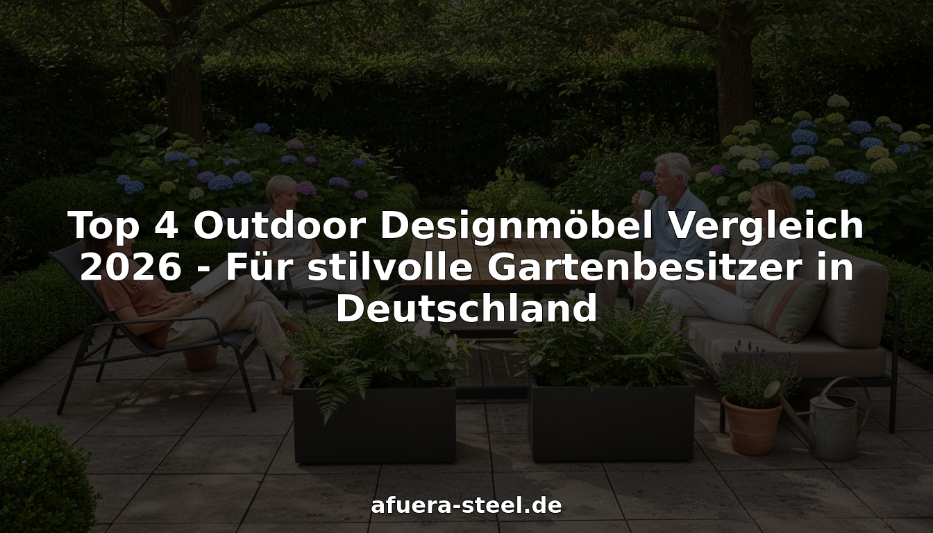 Zeitgemäße Outdoor-Möbel sorgen für ein stilvolles Ambiente auf der modernen deutschen Terrasse.