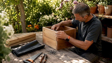Im eigenen Garten entsteht ein umweltfreundlicher Pflanzkübel in liebevoller Handarbeit.